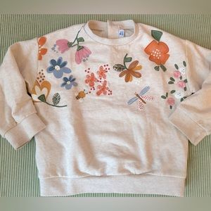 Embroidered Flowers and Bees and Butterflies Sweatshirt 18M